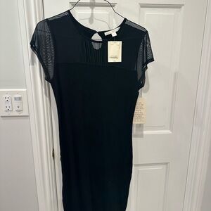 Boston Proper Black Sheath Mini Dress